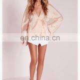 New Arrival Lady Fancy Satin Blouse Sexy Designs Wholesale thumbnail-2