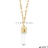 Fashion Tiny Gold Plating Pendant Clear Bullet Glass Necklace Colar Atacado thumbnail-1