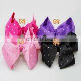 New Design Fabric Big Size 18cm Bowknot Metal Hair Clips Rhinestone Stick Fabric Bowknot With Alligator Clips for Kids thumbnail-3