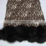 Silk Pashmina wool Animal prints pashmina shawls with fur ball