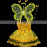 Wholesale wink fairy wings for dolls yellow Silk Butterfly Wing Set Children craft