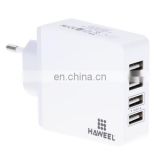 HAWEEL EU Plug 4 Ports USB Max 3.1A Travel Wall Charger for Android & Apple Mobile Phones