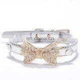 High-grade PU Collar Rhinestone Bow Pet Collar thumbnail-4