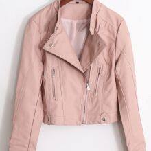HOT SALE 2021 NEW ARRVIAL LADIES' FAUX ECO LEATHER PU MOTORCYCLE JACKET thumbnail-2