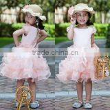 2014 New High Quality Cute and Scoop Neck Pink A-Line Flower Girl Dress With the Organza thumbnail-1
