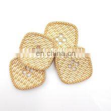 High Quality Fashionable Oeko-Tex Gold Sewing Metal Square 4/Four Hole Buttons