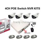 4Ch CCTV POE NVR kits with 4pcs 720p/960p IP Cameras, onvif POE NVR KIT home camera security system
