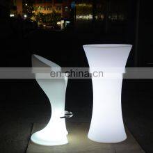 Plastic Tables and Chairs /RGBW Color Changing Led Outdoor Patio Garden Nightclub Furniture Plastic Party Tables and Chairs thumbnail-2