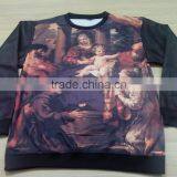 New Style Sublimation Sweatshirts With Side Golden Zipper With Leather Sleeves thumbnail-1