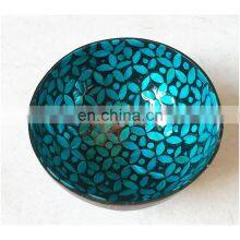 Polished Blue Mother Of Pearl Inlaid Coconut Bowl Wholesale From 100% Natural Best Price Made in Vietnam thumbnail-2