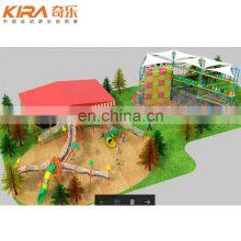 Complex Sports Park with trampoline, rope course and climbing net commercial outdoor playground equipment