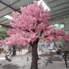 Real Touch Garden Decorative Hand Made Wholesaler Artifical Peach Blossom Flower Cherry Tree for Theme Park