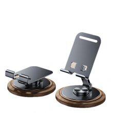 Premium Metal Phone Stand With Wooden Base thumbnail-1