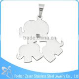new design custom stainless steel cute elephant animal wholesale pendant