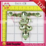 Hot sale green color glass stones crystals ladies sandals decorations accessories