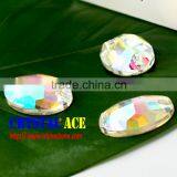Oval Crystal AB and Crystal Flat Back Sew on Crystal Strass thumbnail-2
