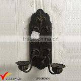 Handcraft Vintage Triple Metal Wall Leaf Candle Holder thumbnail-2