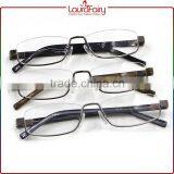 Laura Fairy China Newest Designed Black Temple Semi-Frame Metal Optical Frames thumbnail-6