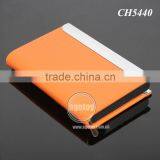 Orange Color Leather Stainless Steel Metal Leather Business Card Holder thumbnail-5