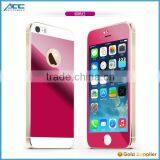 Front+Back Metallic Plating Color Tempered Glass Screen Protector for IPhone 5 5s