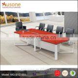 New Design Red Rectangular Wood Conference Table