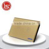 Golden Crystal Glass Panel SANKOU Senor Touch Light Switches 2Gang1Way US/AU Standard AC220V/110V Smart Home Automation thumbnail-1