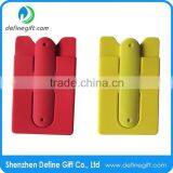 Small MOQ Promotion Gift Multipurpose Silicone 3M Sticky Phone Wallet With Stand thumbnail-2