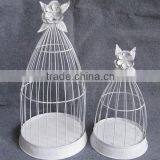 Elegant White Metal Bird Cage