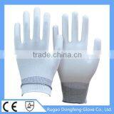 Factory Price 15 Gauge Knitting PU Palm Coated Polyester Gloves thumbnail-2