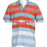 Custom Cotton Men Striped Polo Shirt thumbnail-1