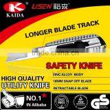 Tool Cutter Auto Retractable Safety 18mm Snap Off Blade Zinc Alloy With Screw Lock