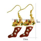Stylish Pair Of Santa's Red Boots Christmas Alloy Earrings