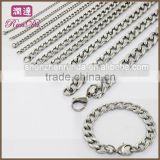 fashion style pigtail jewllery set bracelet and neckless high polish stainless steel jewellery asian style