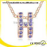 Gold Letter Pendant Alphabet Crystal Necklace, Letter h Necklace thumbnail-6