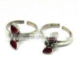 Hot Sales Popular Jewelry Red Onyx_White CZ 925 Sterling Silver Toe Ring, Unique Silver Jewelry, Fashion Silver Jewelry thumbnail-4