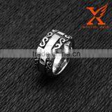 In Stock 2016 Removable Black Silver Base Mens/Womens Stainless Steel Cross Ring for Christian Baptism thumbnail-2