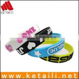 cheap custom silicone bracelets debossed/embossed text wrist band