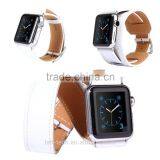 New 1:1 Original Quality Cuff Bracelet Strap Leather Watchband for Apple Watch Band 42mm 38mm With Metal Adapters thumbnail-3