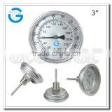 High Quality All Stainless Steel Industrial 3" Bi-metal Back Mount Thermometer 0-250 thumbnail-1