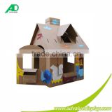 Colorful printing kids corrugated cardboard play house paper playhouse