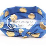 New Full Head Cover Head Turban Head Wrap Hair Accessories, Wholesale Gold Foil Dot Bunny Ear Dot Turban Headbands thumbnail-4