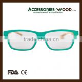green wood frame optical eyeglasses student fashional reading glasses