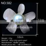 30mm Mini Goody Alloy Pearl Flower Korea Garment Accessories Buckle Hair Accessories Buckle thumbnail-2
