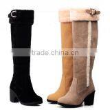 2016 Factory sell chunky heel high heel long boots sexy knee boots for women CP6626