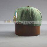 Customer High Quality 6- Panel Linen Snapback Hat With Flat Embroidered Patch thumbnail-4