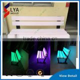wooden bench with led lighting chair