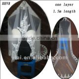 HHV8 2011 Wholesale New One Layer Lace Edged Beads Real Sample Bride Wedding Veil