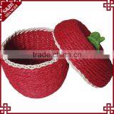 S.D Artisan 100% Woven Apple Shape Rattan Handmade Gift Basket thumbnail-4