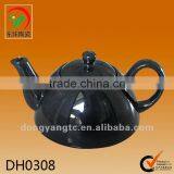 Custom Black Color Glazed Ceramic Teapot With Filter thumbnail-1