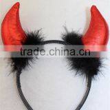 Hot Sale Halloween Party Horn Headband Hairband With Feather thumbnail-2